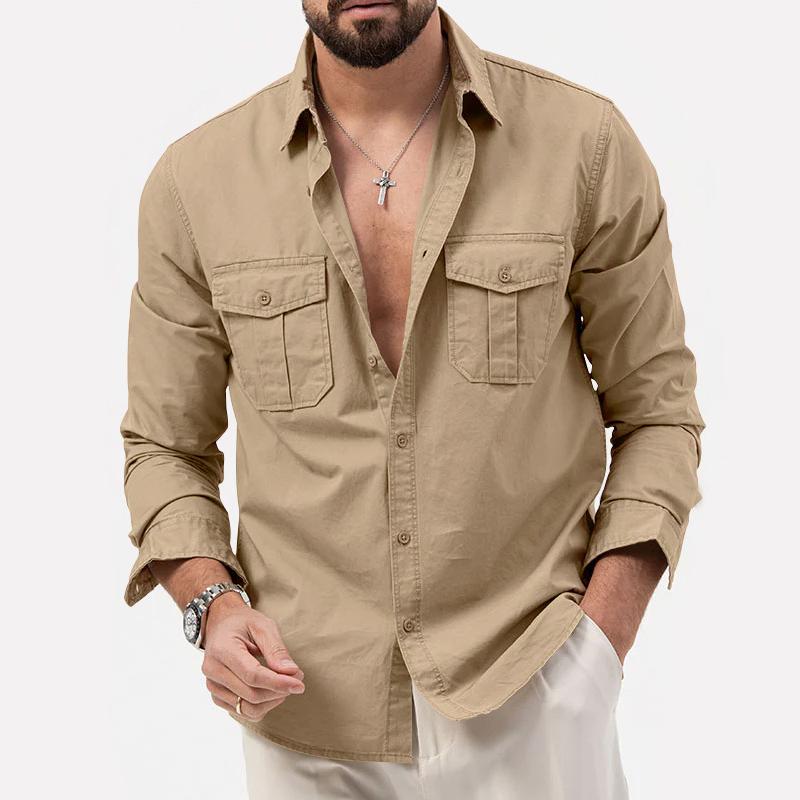 Mikel – Classic Long Sleeve Shirt with Button-Down Front