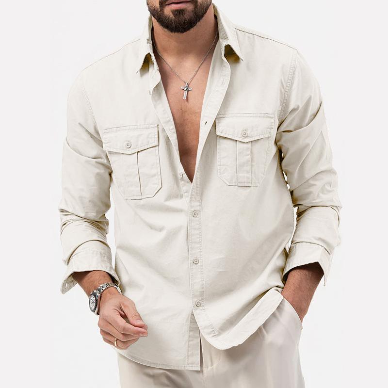 Mikel – Classic Long Sleeve Shirt with Button-Down Front