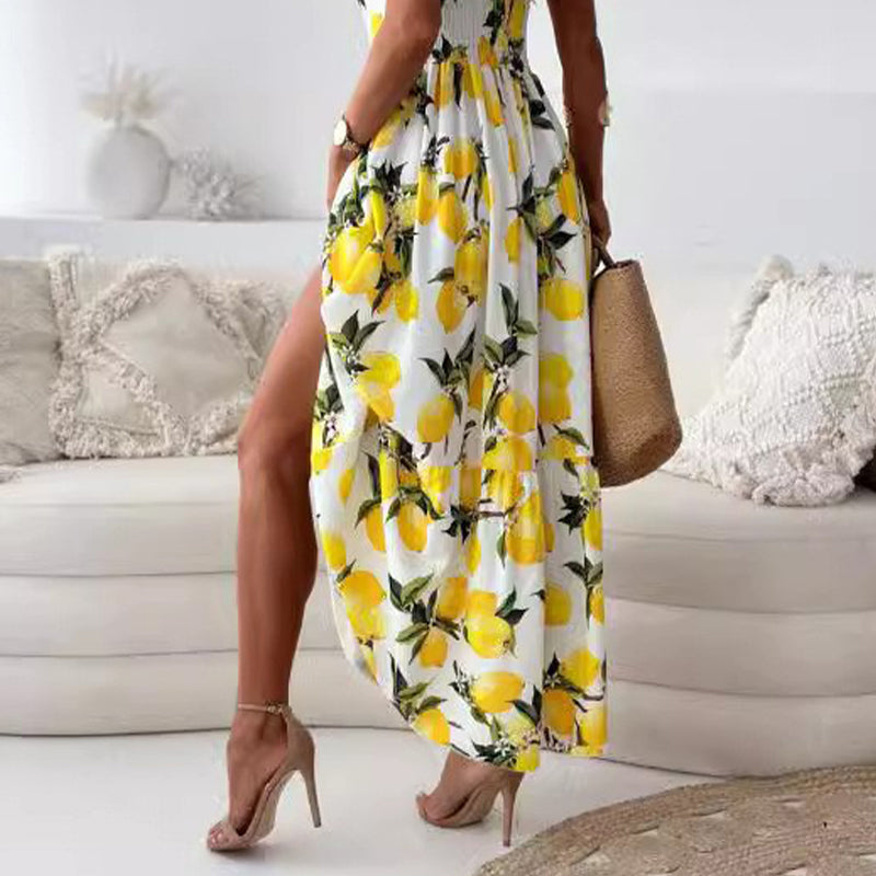 Bella - Elegant Backless Maxi Dress With Sling Ruffle