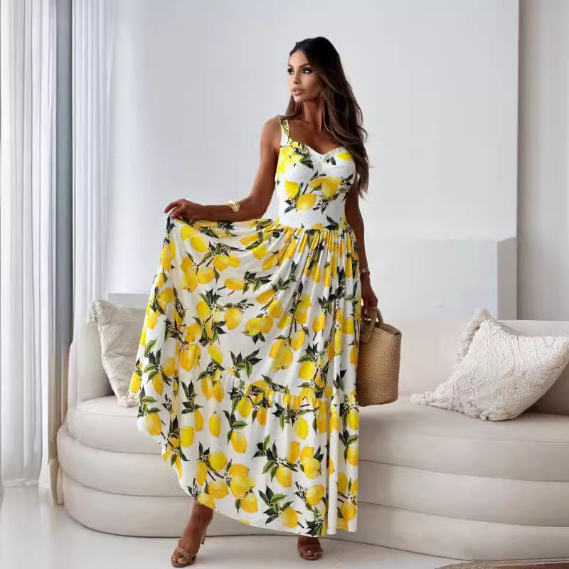 Bella - Elegant Backless Maxi Dress With Sling Ruffle